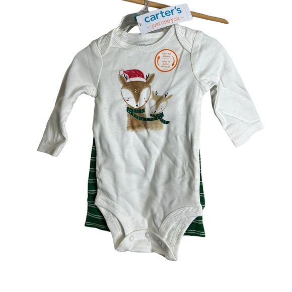 Carter's Christmas Deer Onesie & Pants Size 3 Months NWT - Picture 1 of 5